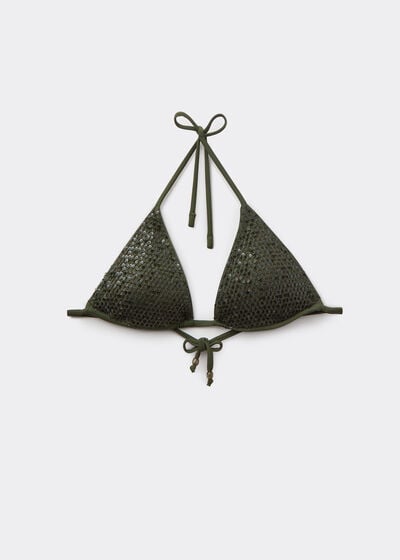 Triangle Bikini Top Sequin Net
