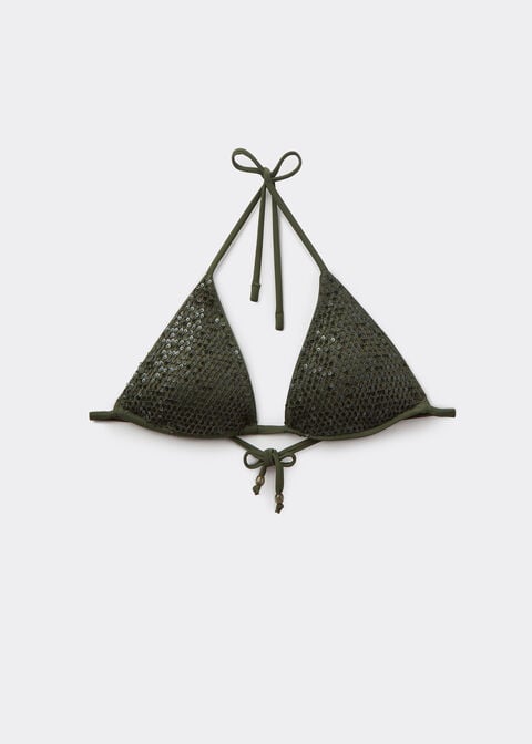 Triangelformad bikiniöverdel Sequin Net