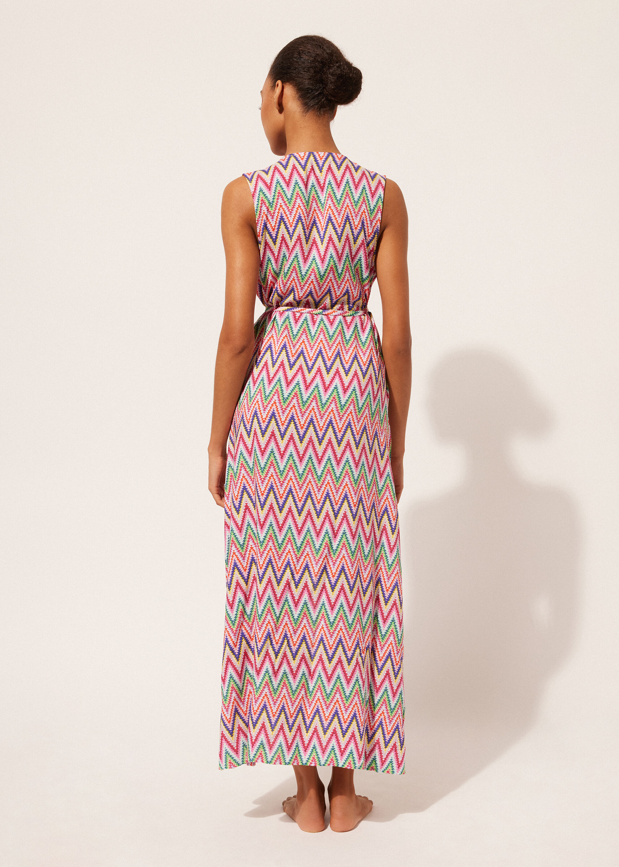 Long Gilet Multicolor Chevron