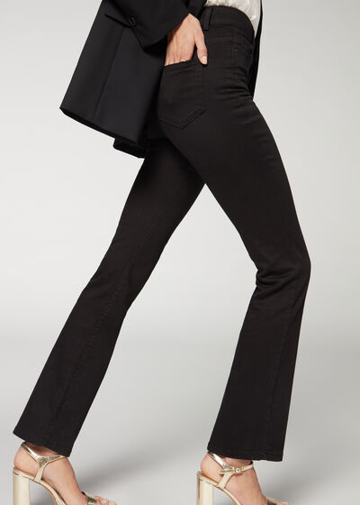 Zvonové džíny s vysokým pasem Super Flex Denim