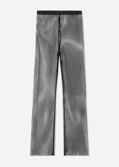 Fishnet Leggings with Sparkly Rhinestones