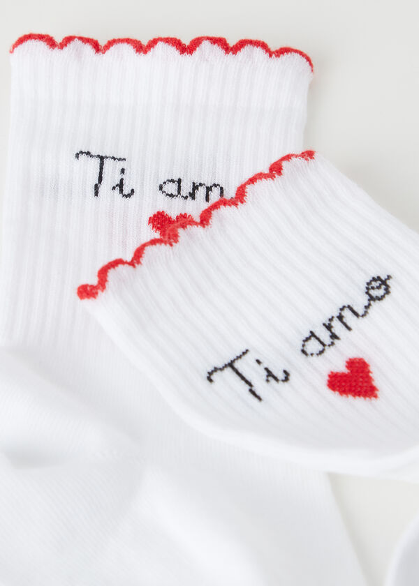 Chaussettes basses avec motif Love