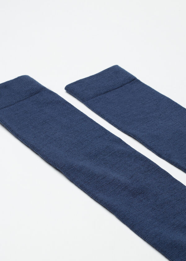 Chaussettes longues en laine et coton pour homme