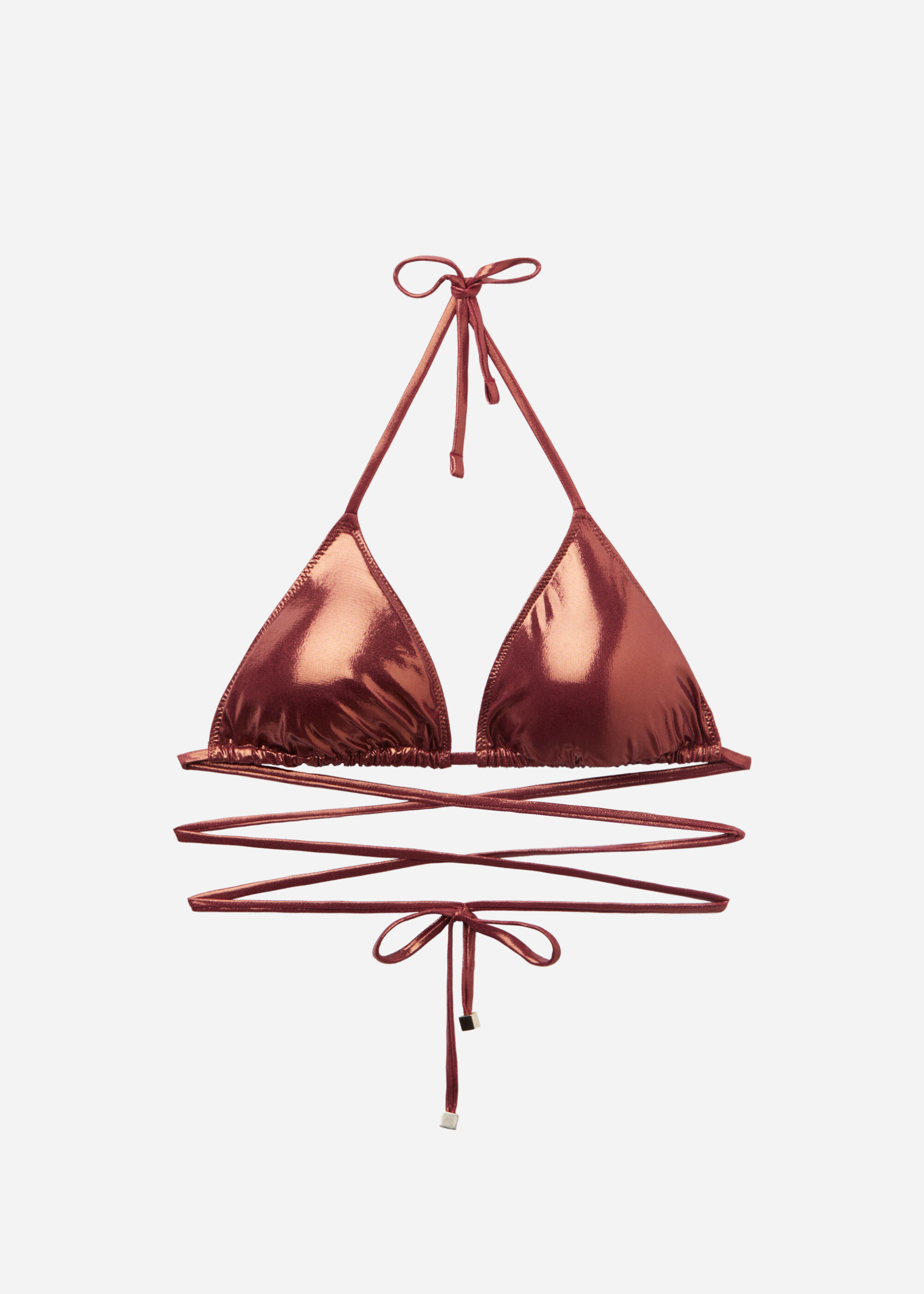 Triangle Bikini Top Metallic Skin