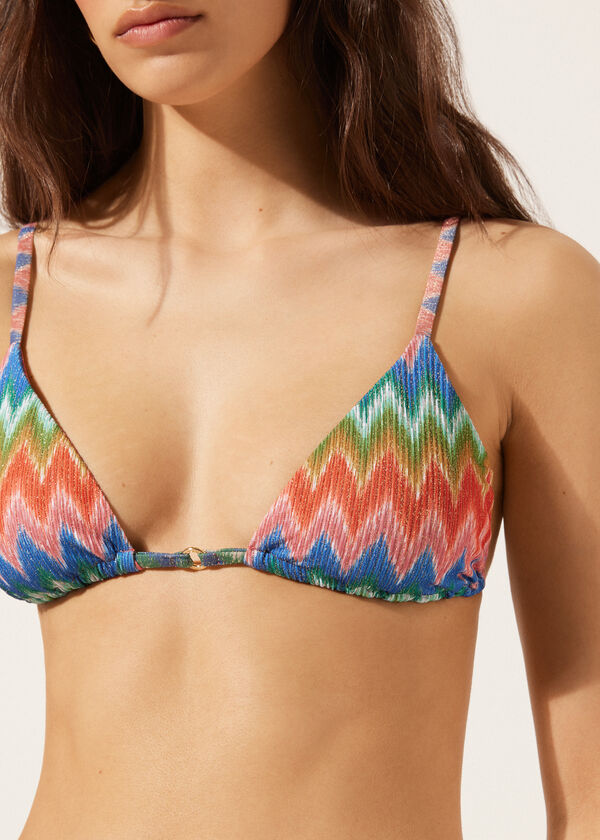Triangle Bikini Top Elegant Chevron