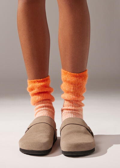 Kurze Socken mit weicher nuancierter Wolle