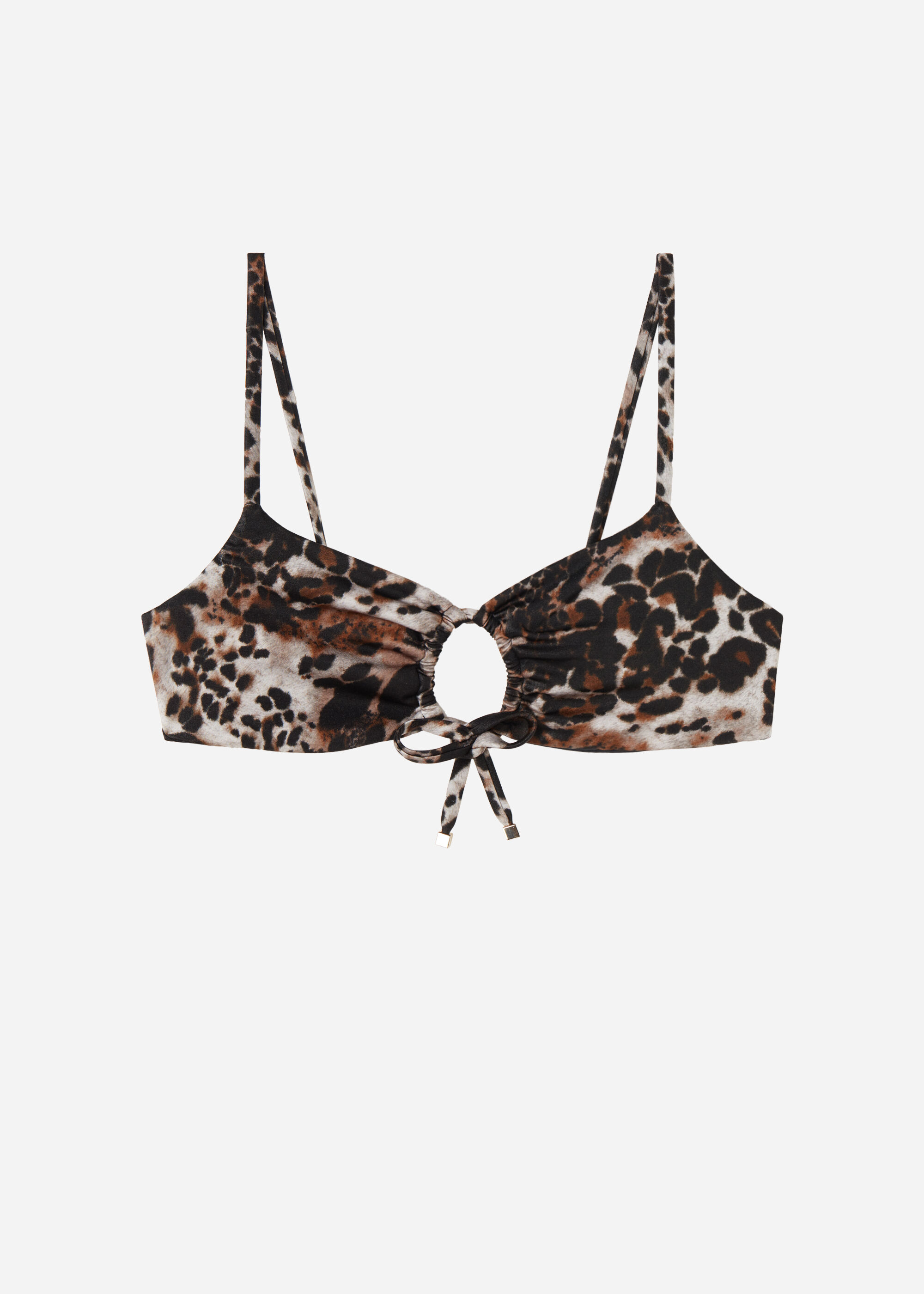 Kare Yaka Bikini Üstü Elegant Animalier