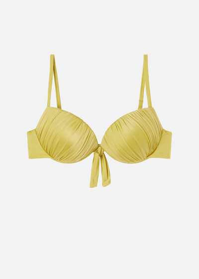 Push-up-Bikinioberteil mit abgestufter Wattierung Shiny Satin