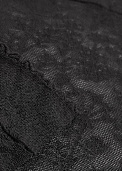 Διχτυωτές Κάλτσες Μέχρι το Γόνατο με Φλοράλ Μοτίβο