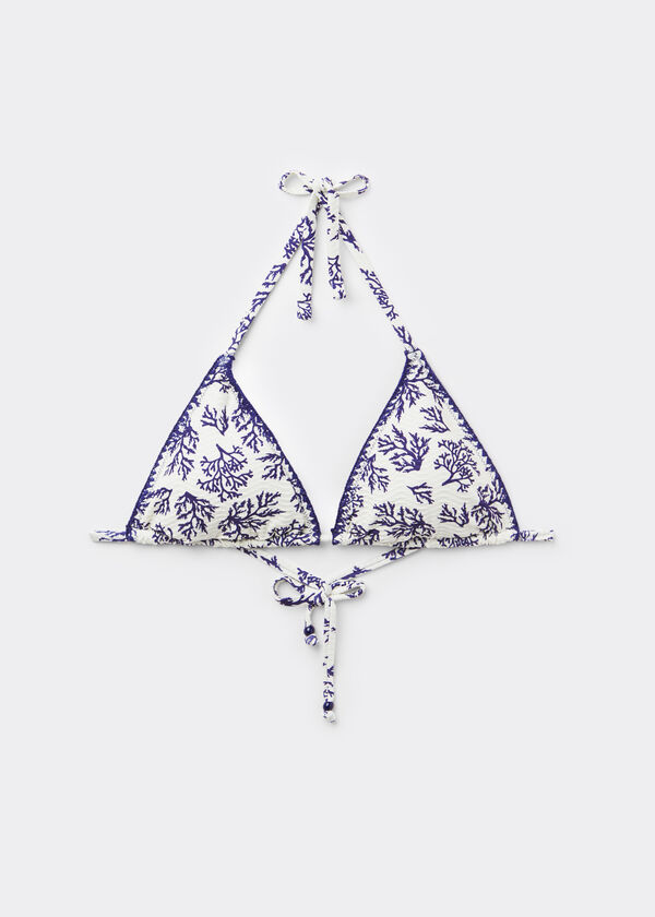 Triangle Bikini Top Blue Corals