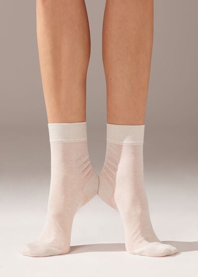 Κοντές Κάλτσες με Λεπτομέρειες Γκλίτερ