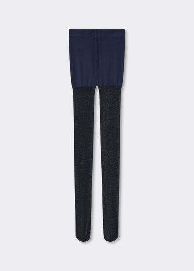 Girls&rsquo; Glitter Opaque Tights