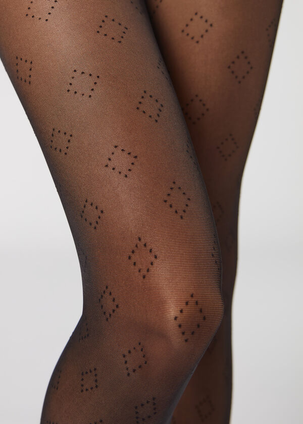 Dotted Diamond 30 Denier Sheer Tights