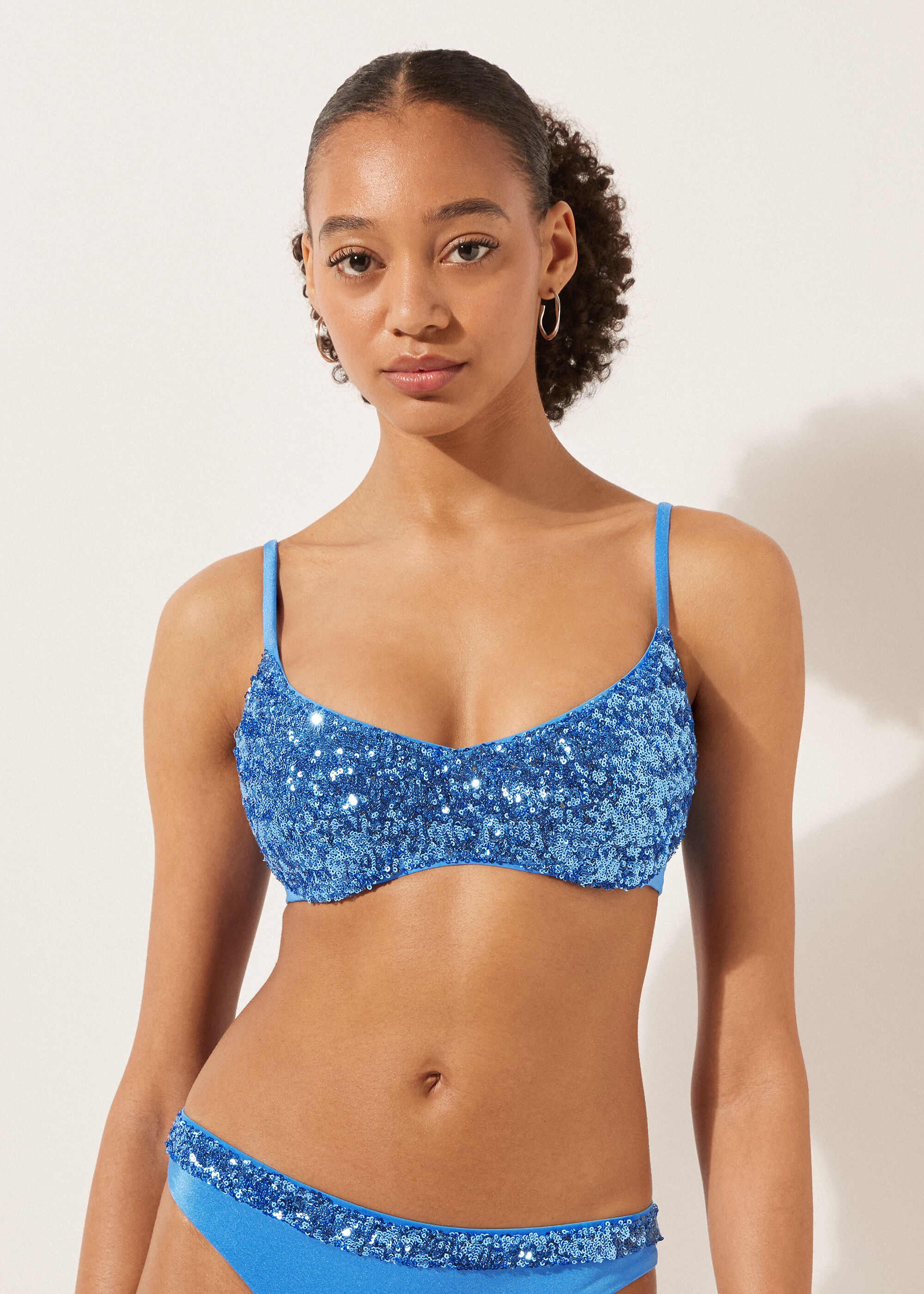 Removable Padding Tank-Style Swimsuit Top Glowing Surface