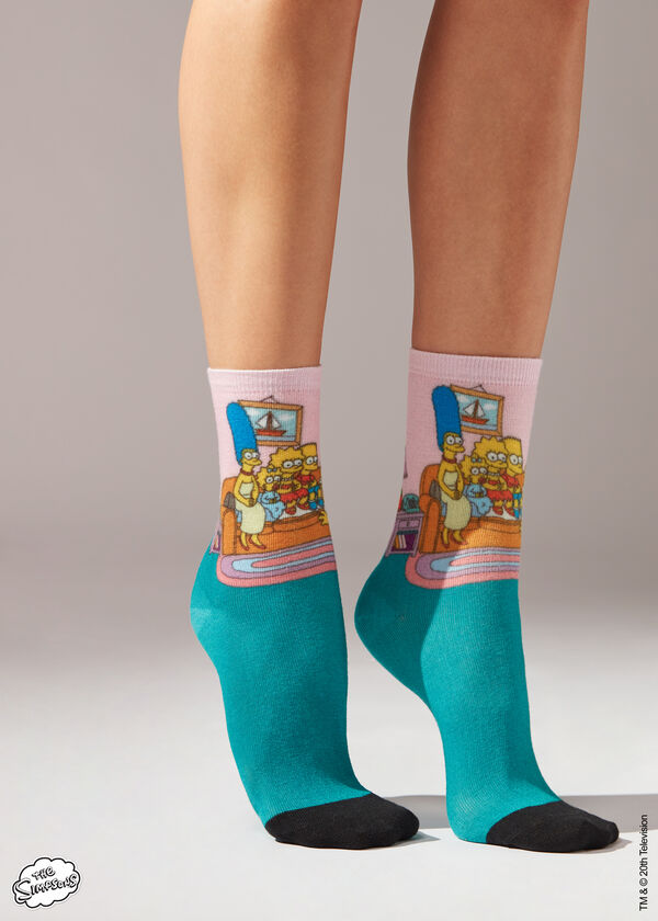 The Simpson Print Short Socks