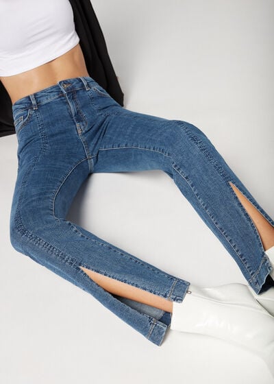 Front Slit Jeans