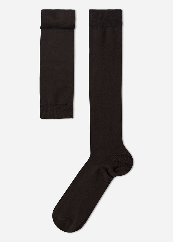 Chaussettes longues en coton extensible pour homme