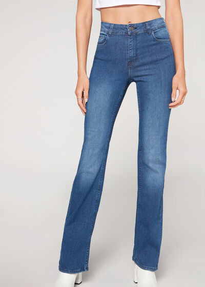 Bootcut Jeans met Hoge Taille Super Flex Denim