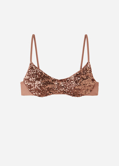Brassiere Bikini Top with Removable Padding Glowing Surface