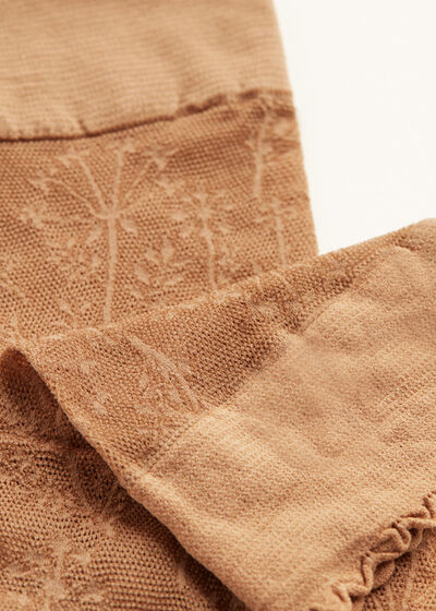 Διχτυωτές Κάλτσες Μέχρι το Γόνατο με Φλοράλ Μοτίβο