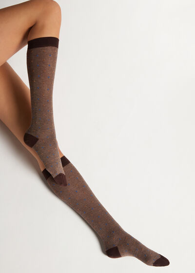 Dot-Pattern Long Socks
