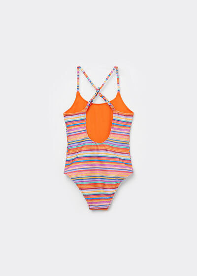 Swimsuit Girls' Colorful Stripes