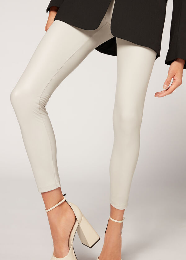 Leggings mit Leder-Effekt