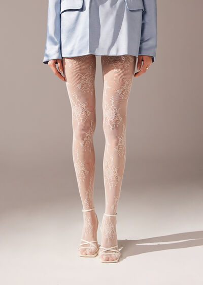 Floral Lace Fishnet Tights - Calzedonia