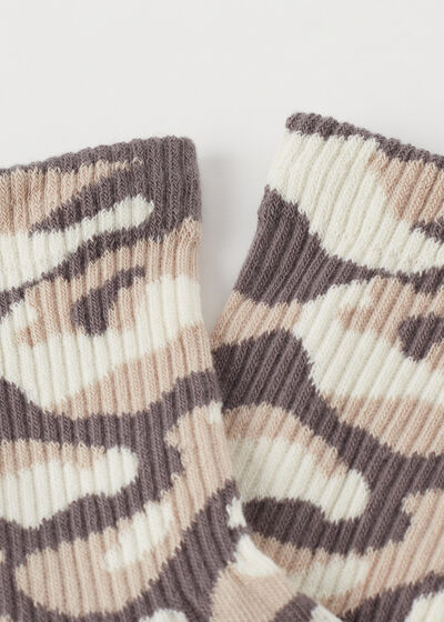 Camouflage-Patterned Short Sport Socks