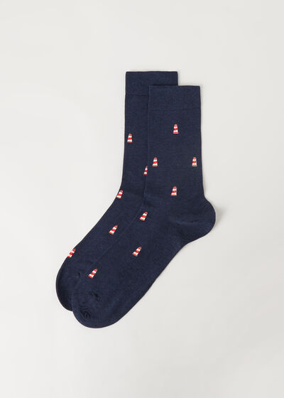 Krátké pánské ponožky s celoplošným vzorem