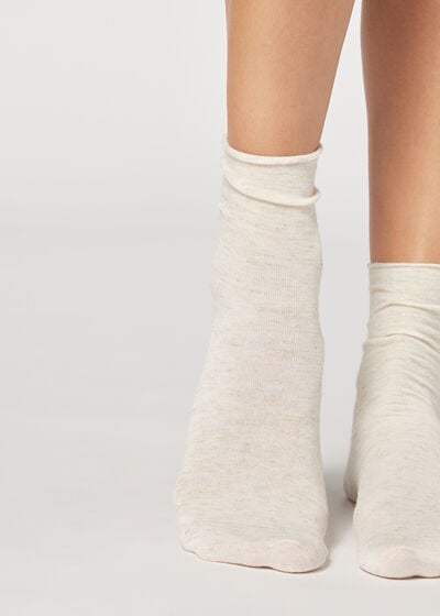 Krátké třpytivé ponožky s kašmírem