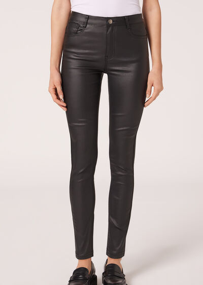 Skinny Leggings in Lederoptik