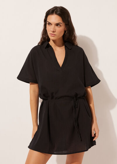 Short Kaftan with Drawstring