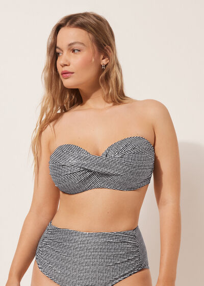Haut de maillot bandeau Black Dots