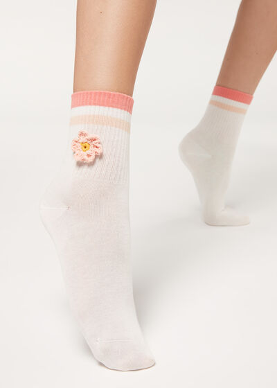 Short Sport Socks with Crochet Detail