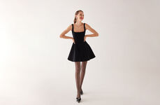 Tulle Tights with Back Line and Multicolor Rhinestones