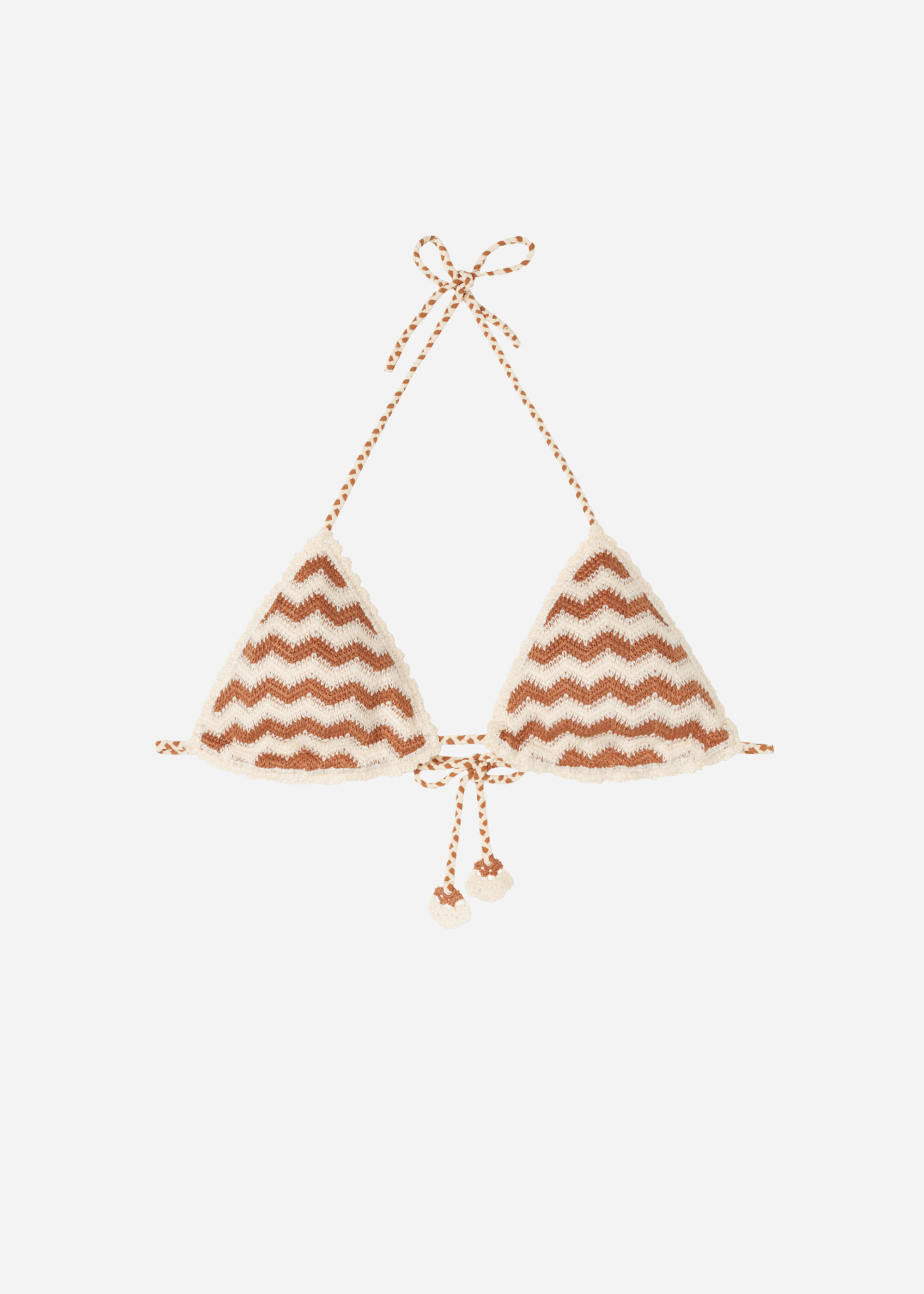 Bikini Triángulo Relleno Extraíble Wavy Crochet