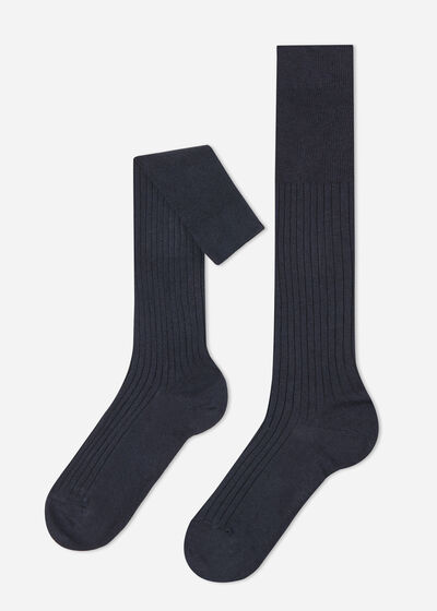 Pánske dlhé vrúbkované kašmírové ponožky