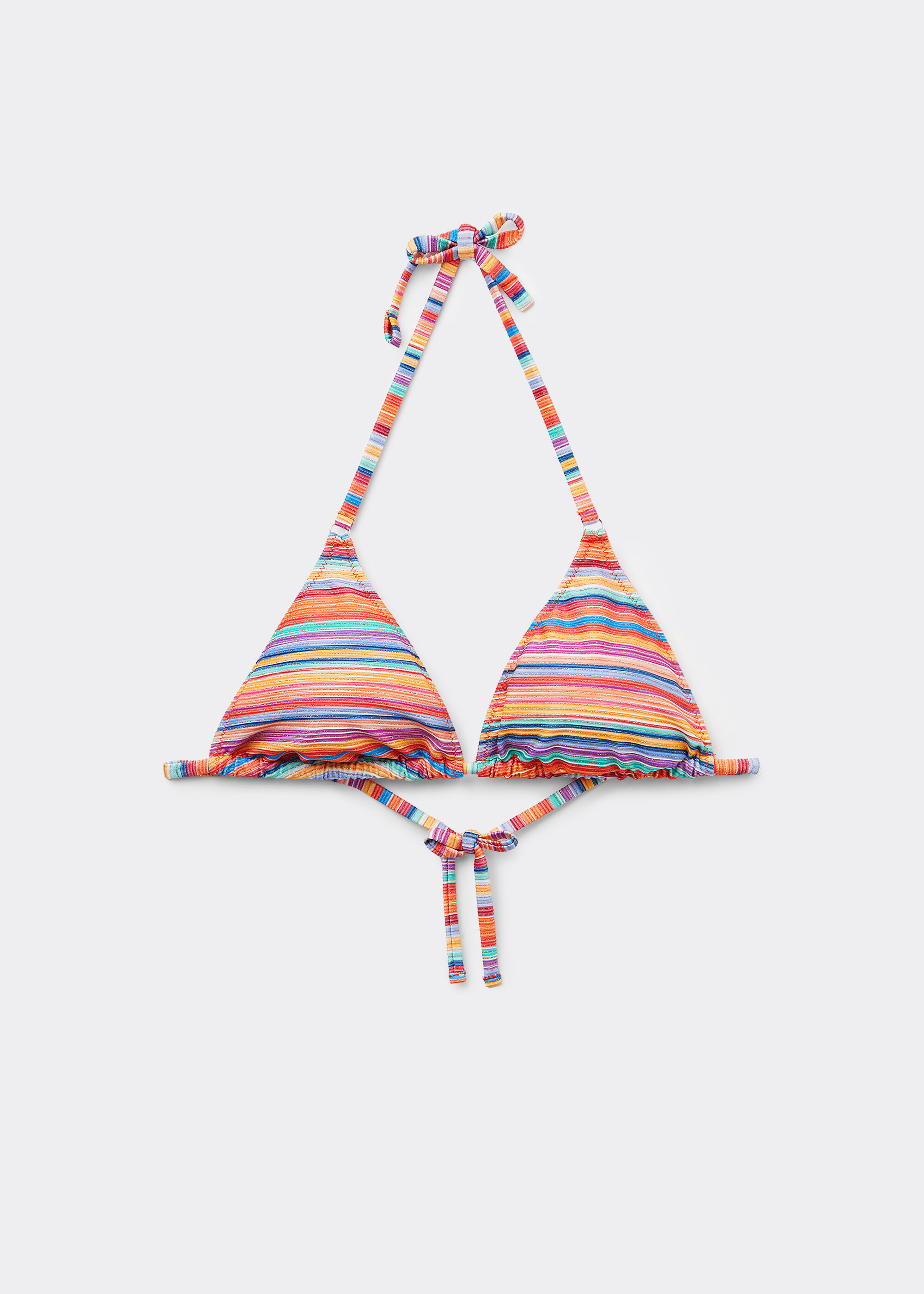Triangle Bikini Top Colorful Stripes