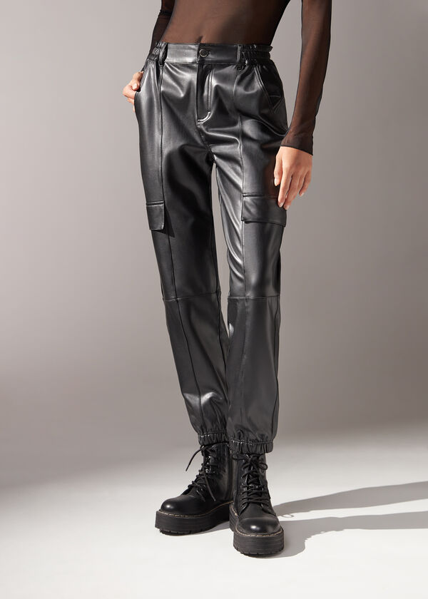 Coated Effect Cargo Joggers