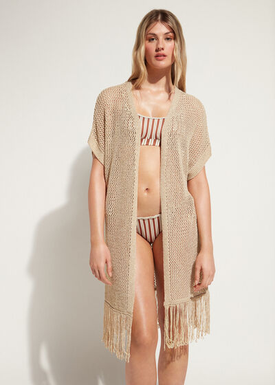 Fringed Jacket in Gold Mesh