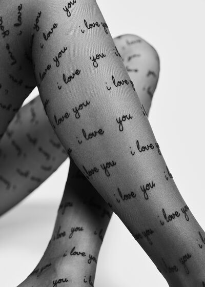 Pantis Transparentes de 30 Deniers "I love you"