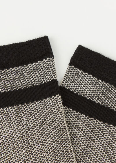 Glitter Stripe-Patterned Short Socks