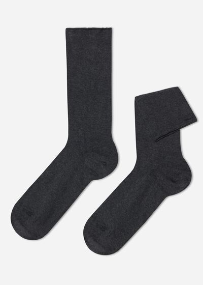 Krátké pánské bavlněné ponožky bez lemu