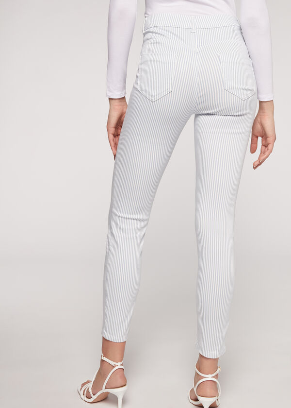 Soft Touch Push-Up Jeans with Striped Print