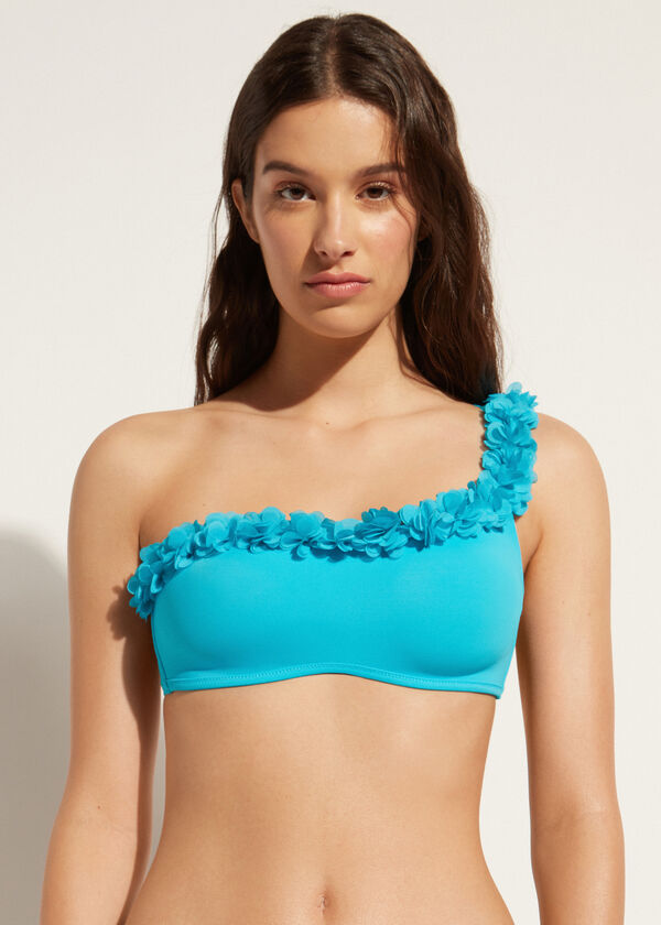 Single Strap Floral Bandeau Swimsuit Top Honolulu - Calzedonia