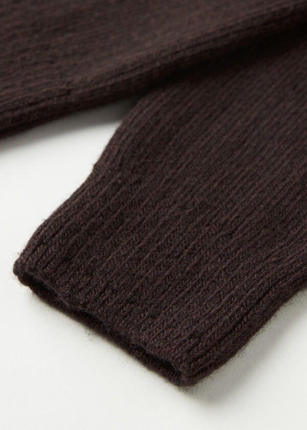 Short Ribbed Socks with Wool and Cashmere