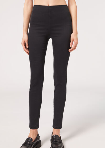 Magas Derekú Skinny Denim Leggings