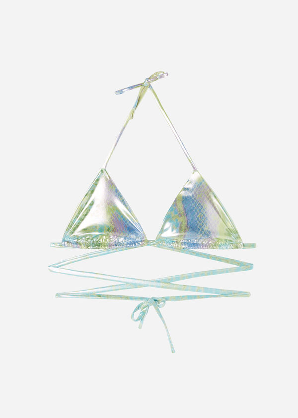 Верх Купальника Треугольник со Скользящими Чашками и Принтом «Питон» Las Palmas