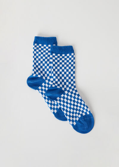 Kids’ Check Short Socks